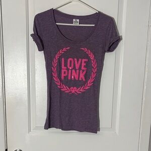 PINK Victoria's Secret Purple Tee with Pink Logo